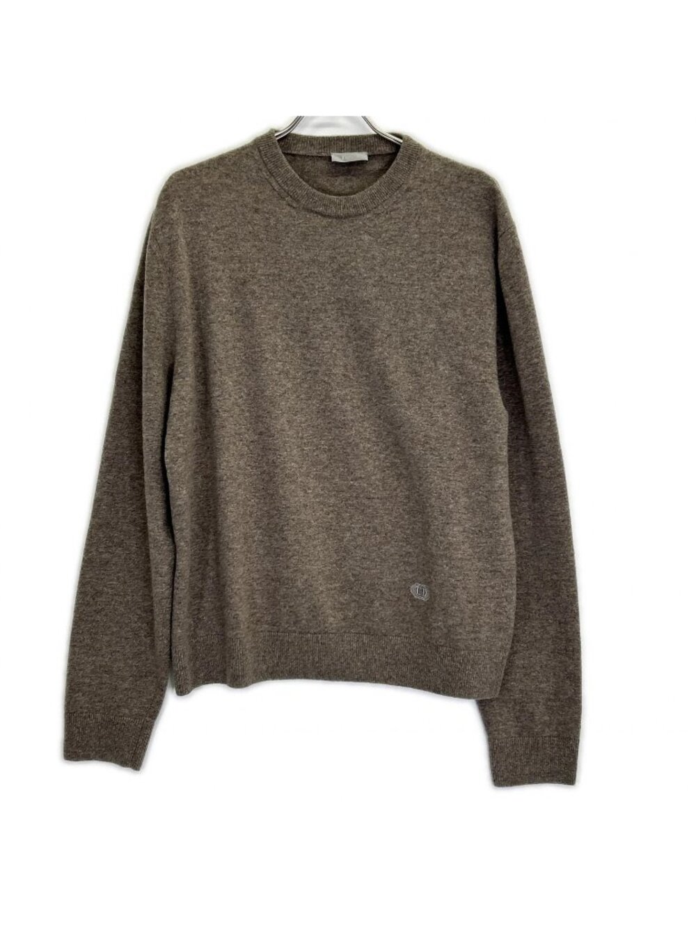 Dior Wool Cashmere CD Logo Embroidery Box Crew Neck Knit Sweater